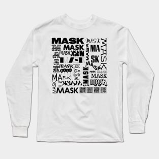 THE MASK TYPOGRAPHY DESIGN FOR 2020 IN BLACK TEXT Long Sleeve T-Shirt